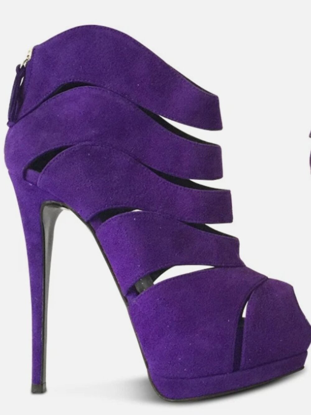 Giuseppe Zanotti purple suede booties